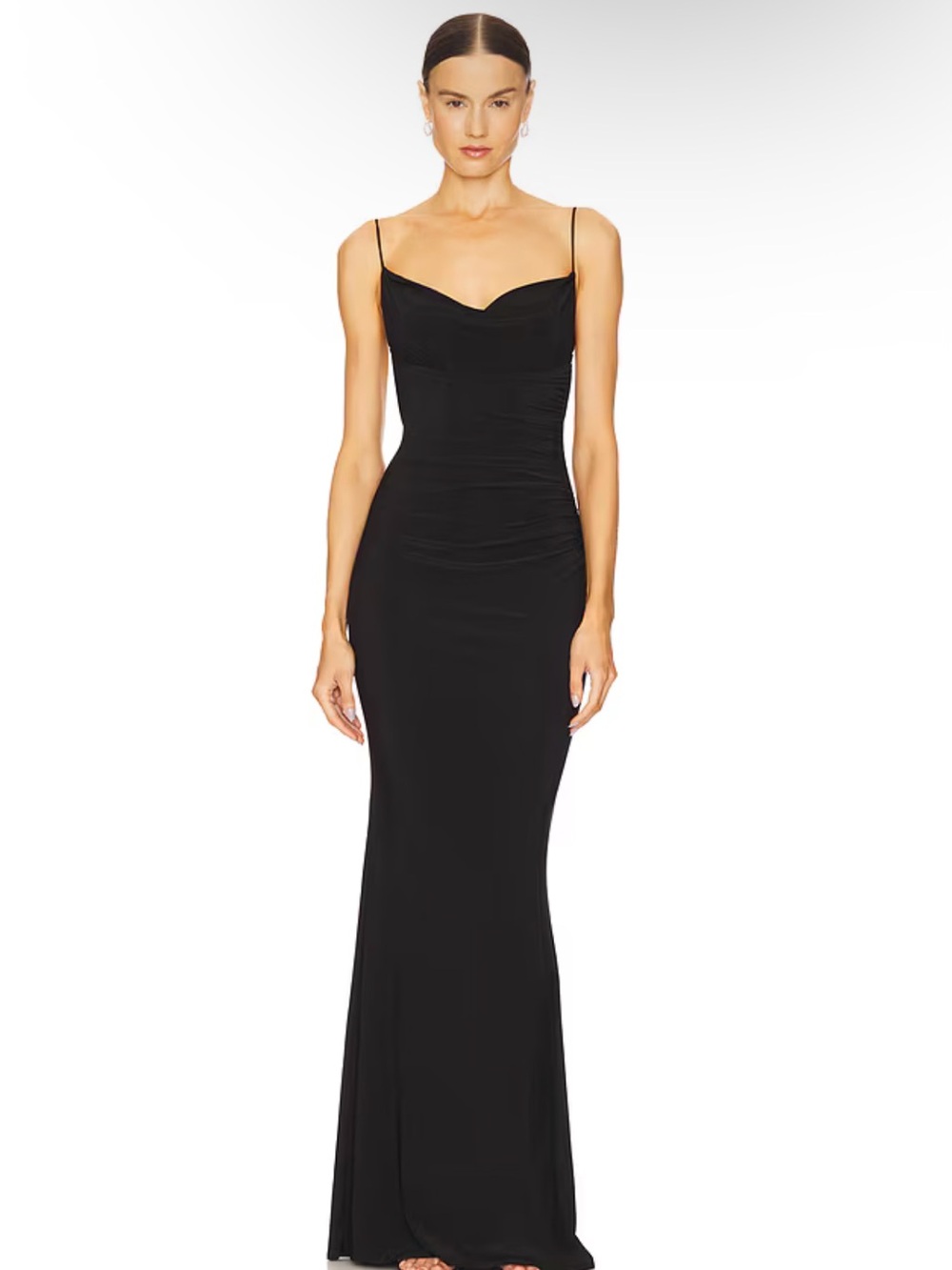 Black Spaghetti-Strap Maxi Dress with Sweetheart Neckline